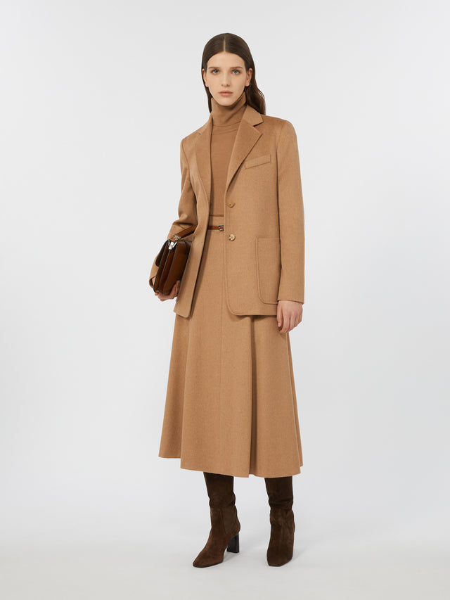 Camel flared skirt