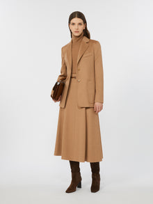 Camel flared skirt