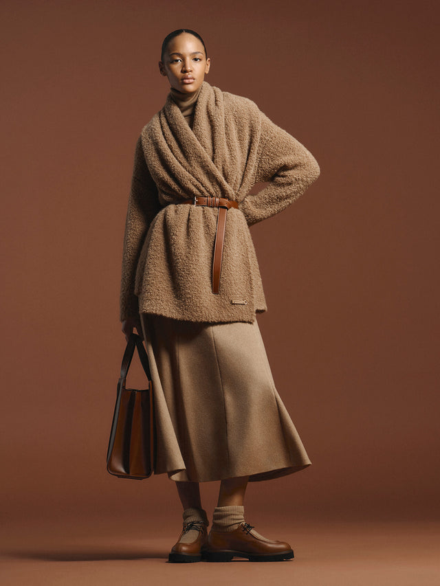 max mara camel flared skirt for women