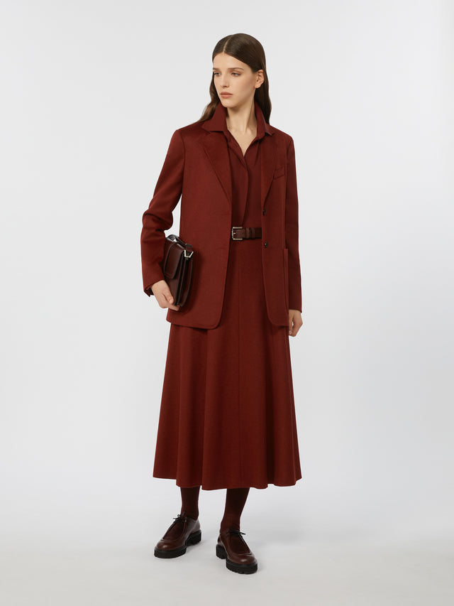 Camel Flared Skirt for Women - Raspberry - Max Mara UAE