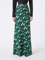 Long Printed Silk Skirt for Women - Emerald - Max Mara UAE