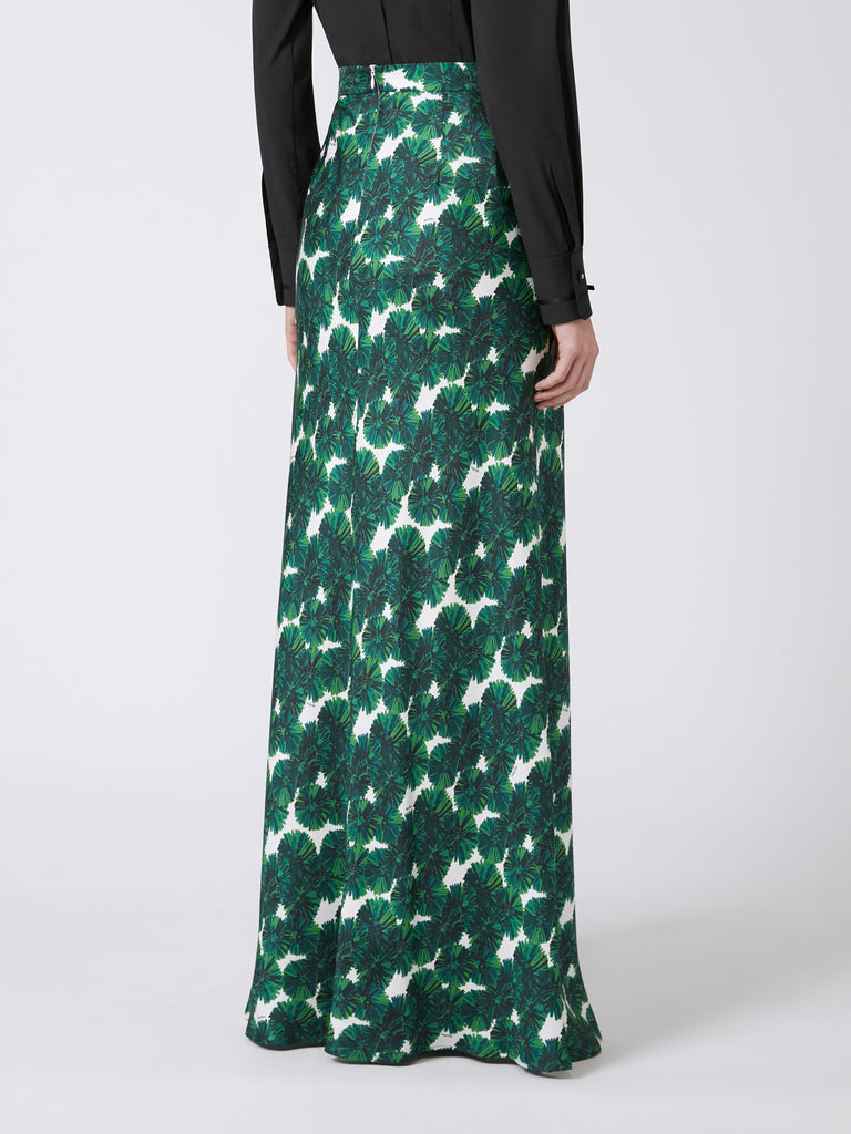 max mara long printed silk skirt