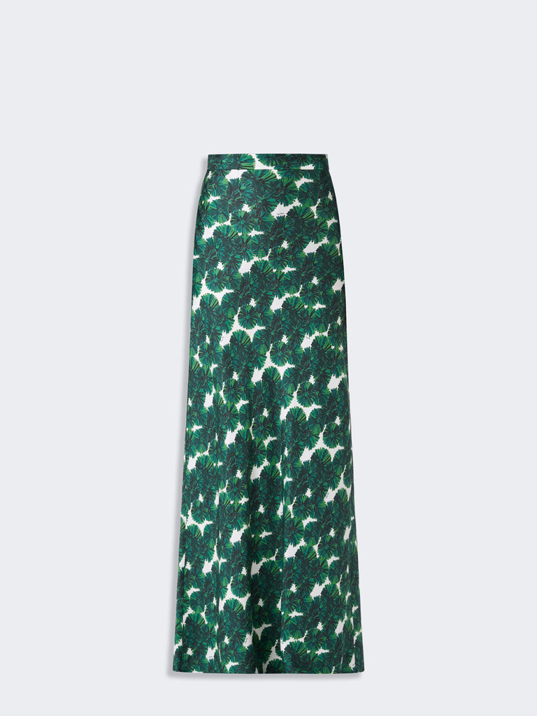 max mara long printed silk skirt