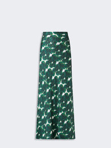 Long Printed Silk Skirt for Women - Emerald - Max Mara UAE