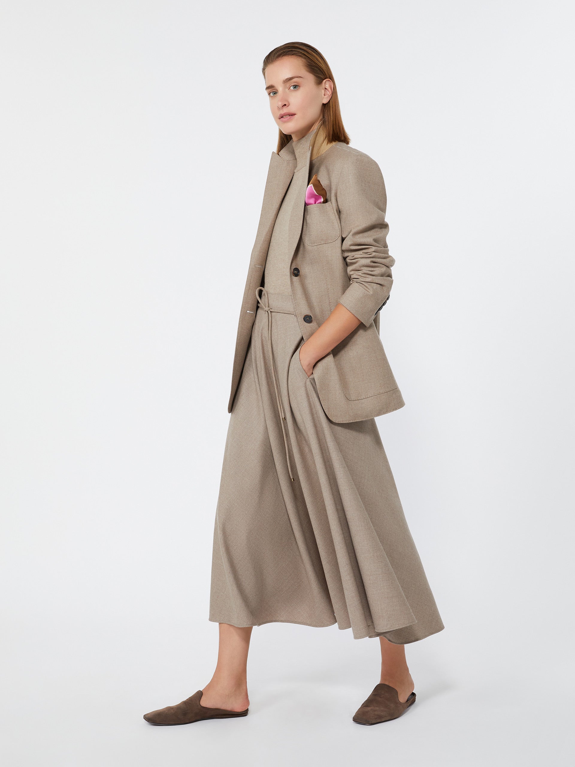 max mara flared cashmere foule skirt for women
