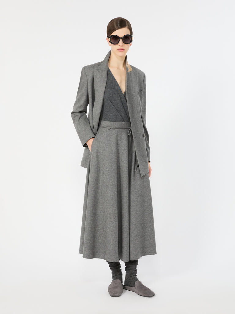 max mara flared cashmere foule skirt