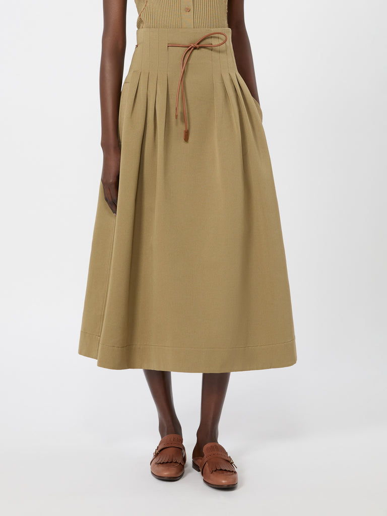 max mara pleated cotton ottoman skirt