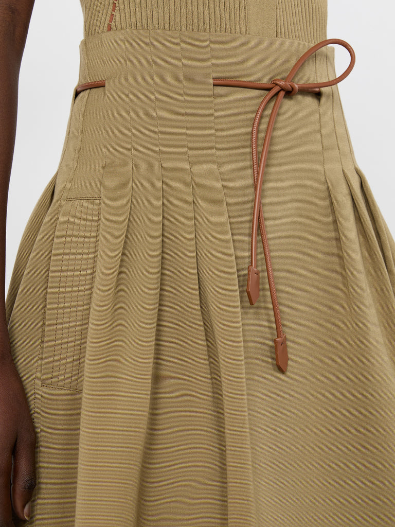 max mara pleated cotton ottoman skirt