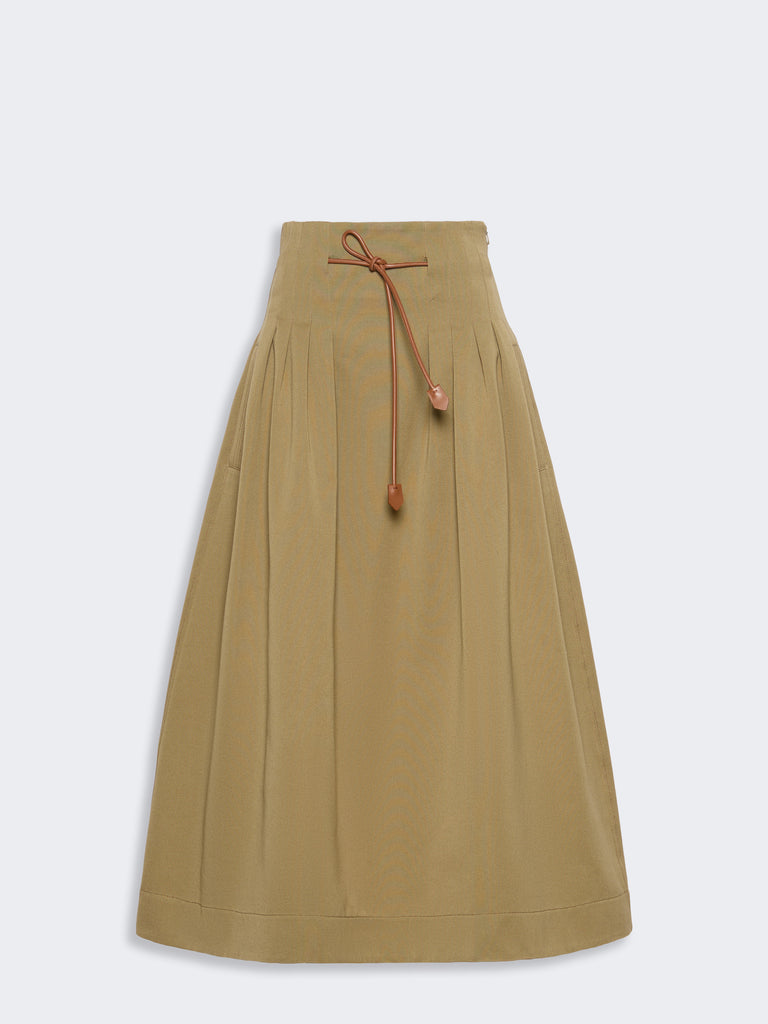 max mara pleated cotton ottoman skirt