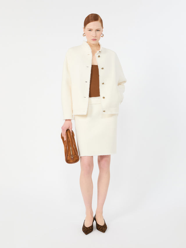 max mara short wool jersey skirt for women