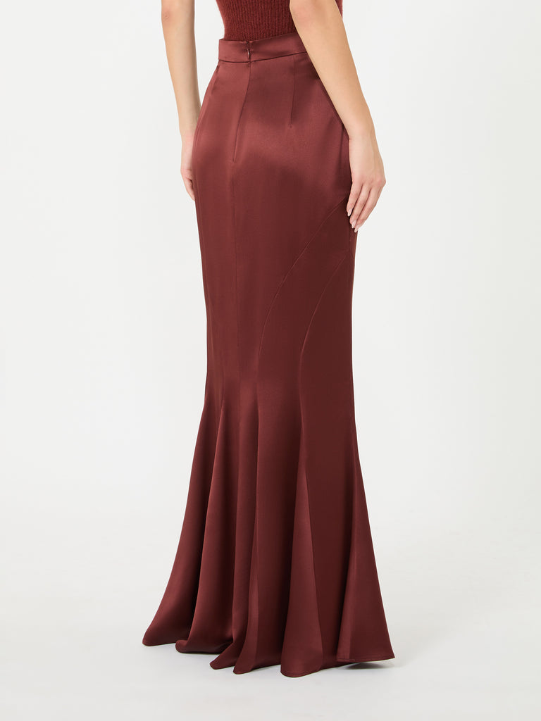 max mara long silk satin skirt