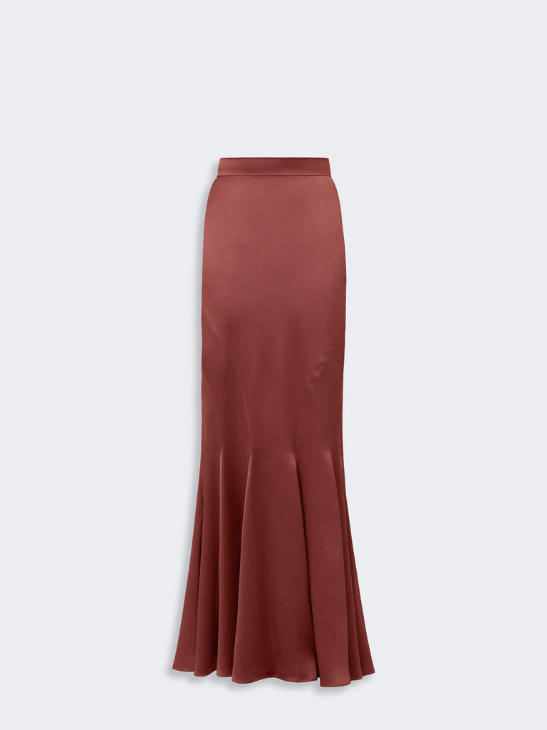 max mara long silk satin skirt