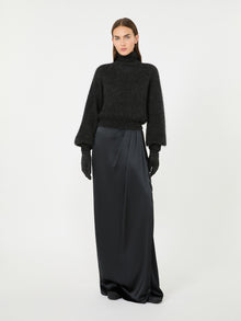 max mara long silk satin skirt for women