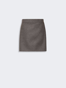 Short Double Wool Skirt for Women - Brown Grey - Max Mara UAE
