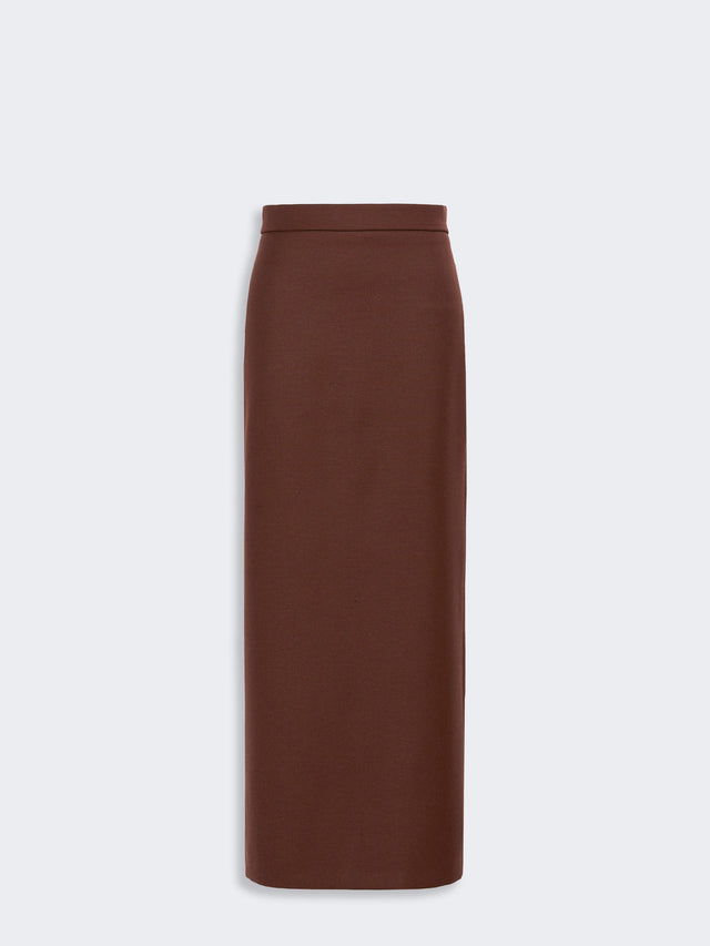 max mara long denim-effect wool skirt for women