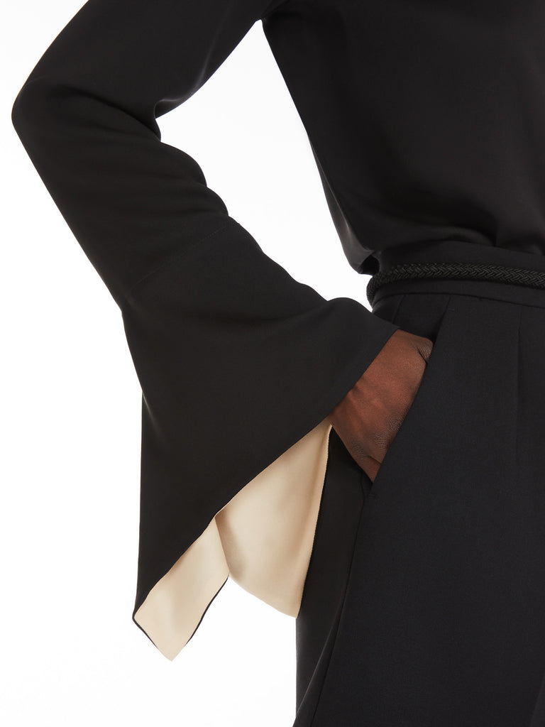 Colour block silk shirt