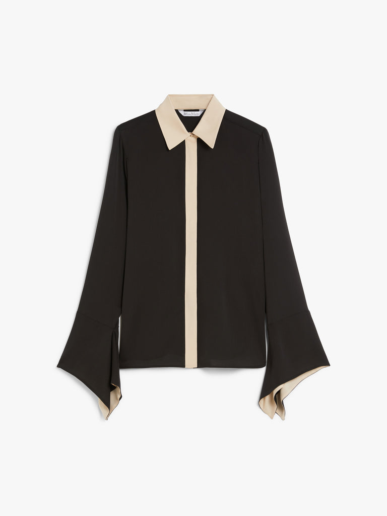 Colour block silk shirt