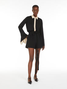 Colour block silk shirt