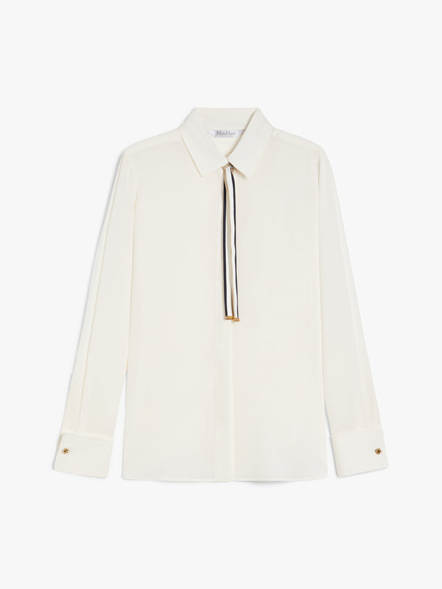 Silk Shirt With Bow Tie for Women - Silk - Max Mara UAE
