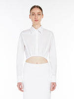 Cotton Cropped Shirt for Women - Optical White - Max Mara UAE