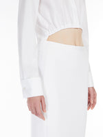 Cotton Cropped Shirt for Women - Optical White - Max Mara UAE