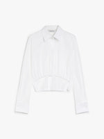 Cotton Cropped Shirt for Women - Optical White - Max Mara UAE
