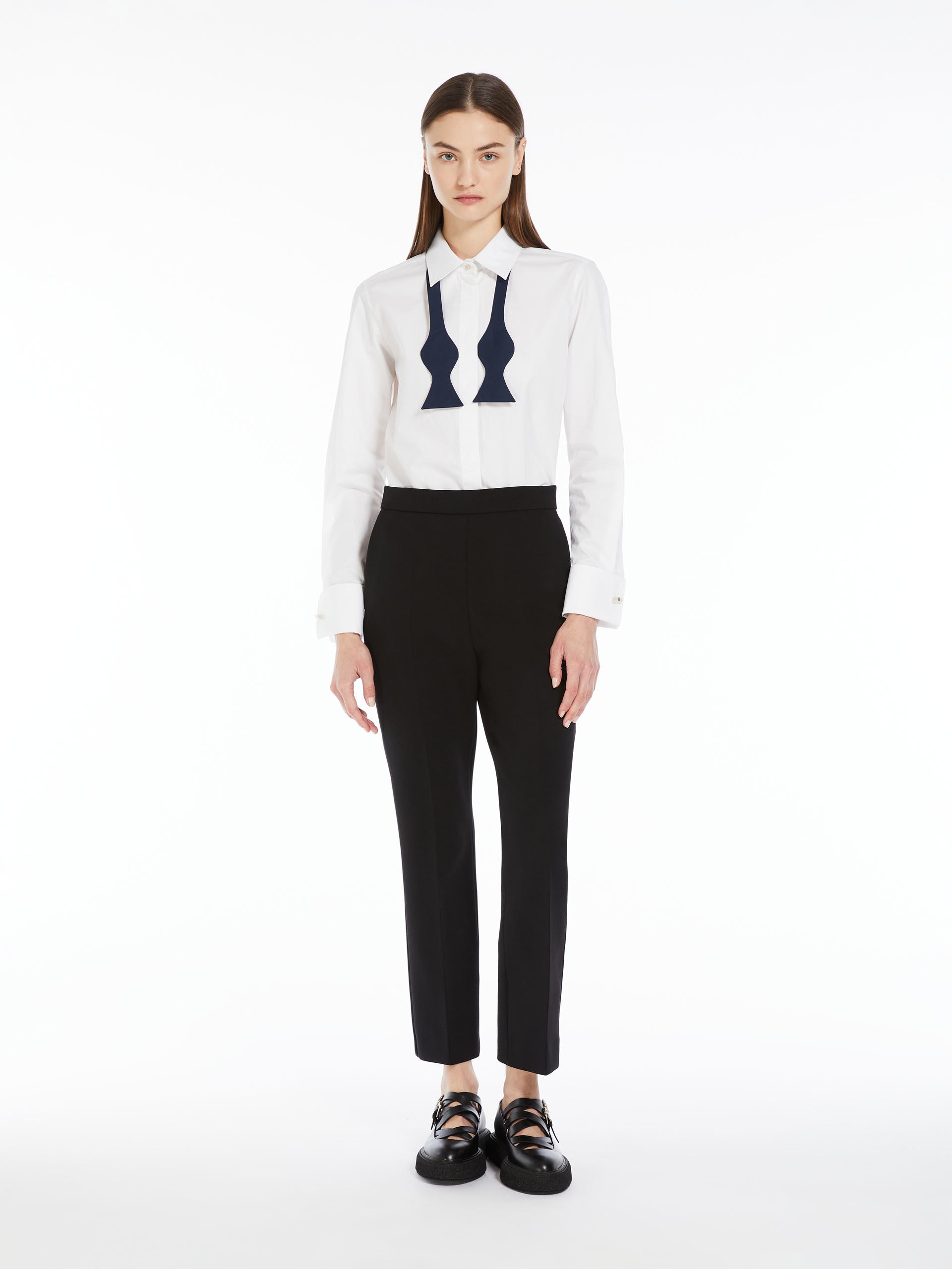 Cotton shirt with bow tie