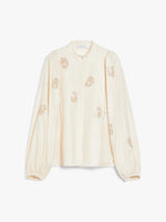 Lightweight Cotton Satin Shirt for Women - Ivory - Max Mara UAE