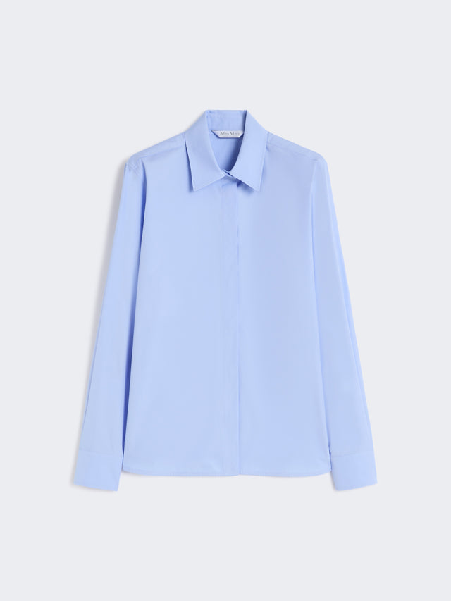 Cotton Poplin Shirt for Women - Light Blue - Max Mara UAE