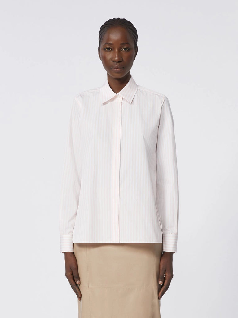Striped poplin shirt