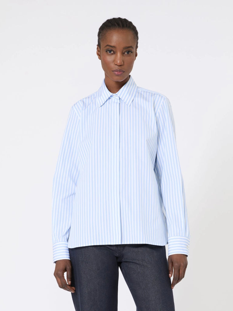 Striped poplin shirt