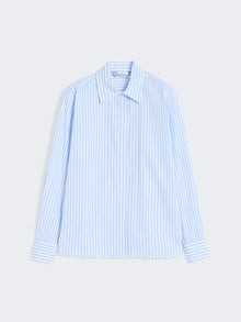 Striped Poplin Shirt for Women - Light Blue - Max Mara UAE