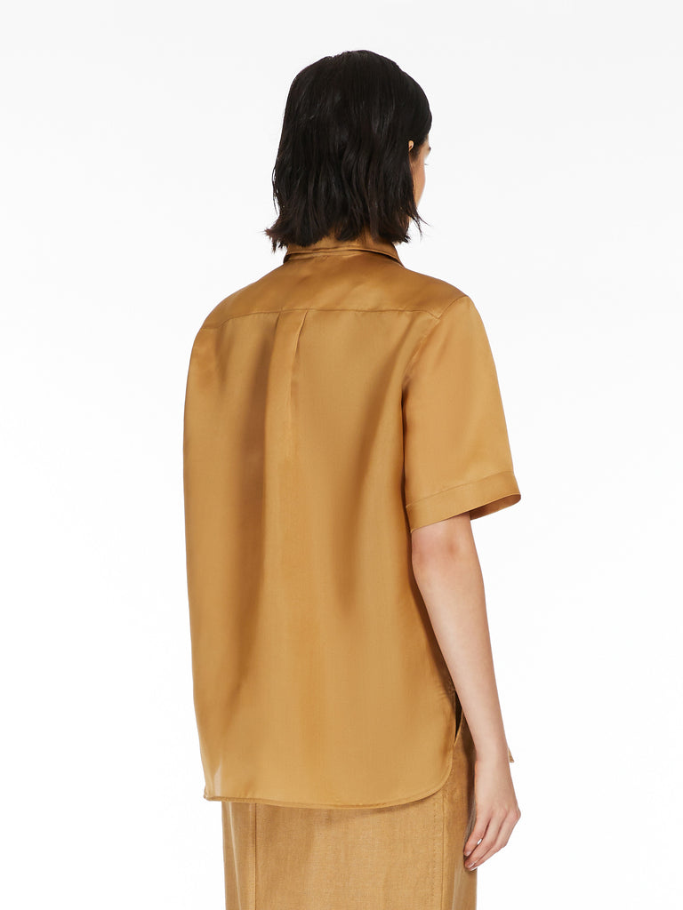 Fluid silk organza shirt