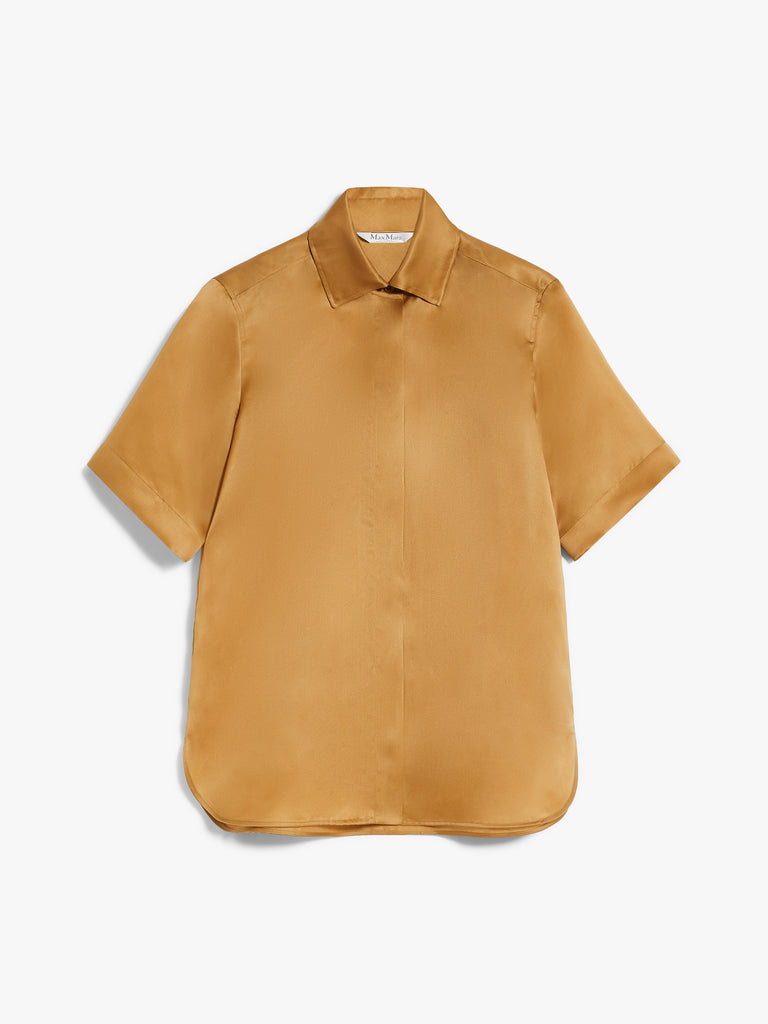 Fluid silk organza shirt
