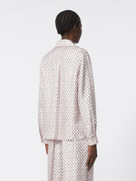 Semi-fitted printed silk shirt