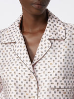Semi-fitted printed silk shirt