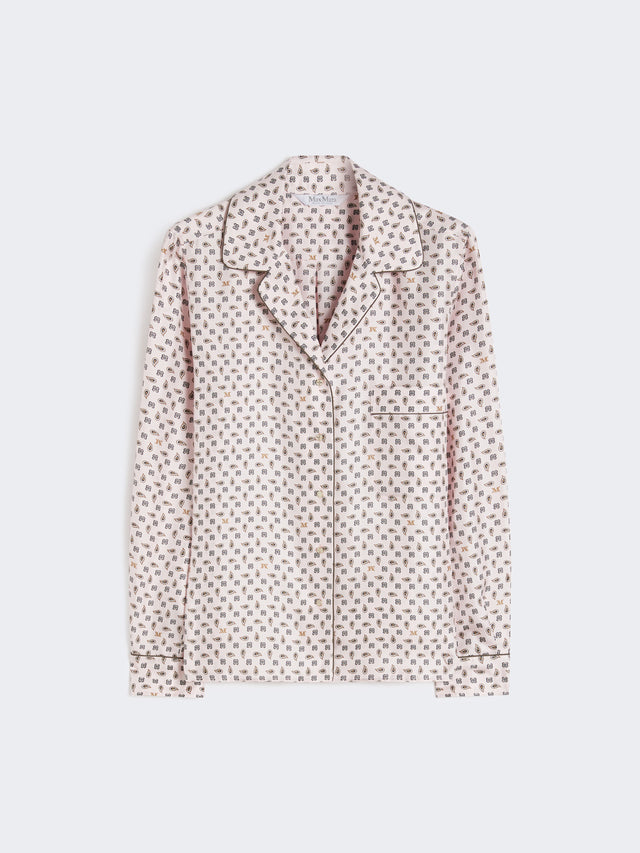 max mara semi-fitted printed silk shirt for women