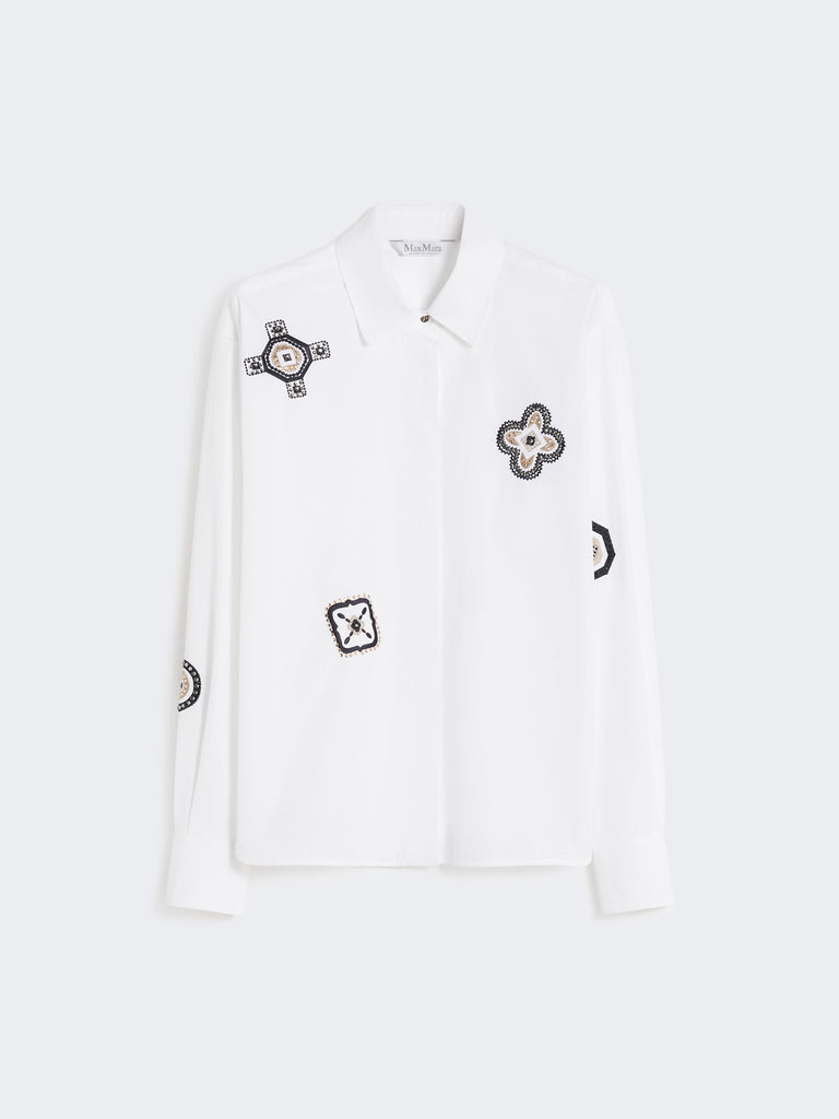 Embroidered poplin shirt