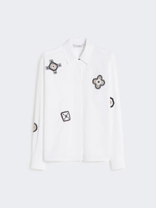 Embroidered poplin shirt