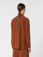Silk Canvas Shirt for Women - Terra Cotta - Max Mara UAE