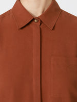 Silk Canvas Shirt for Women - Terra Cotta - Max Mara UAE