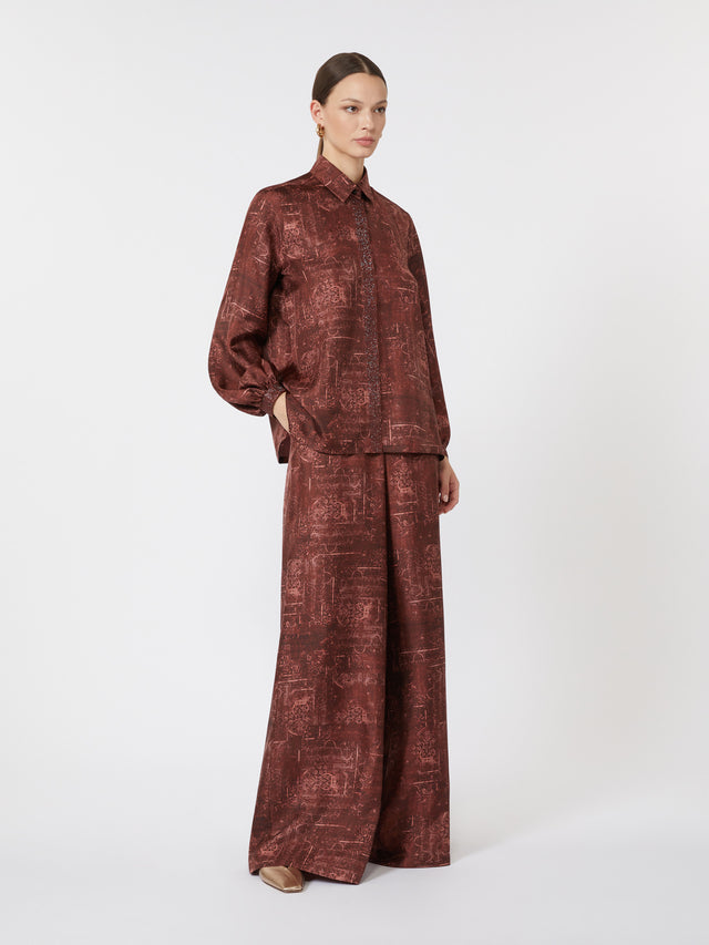 Relaxed-fit printed silk shirt