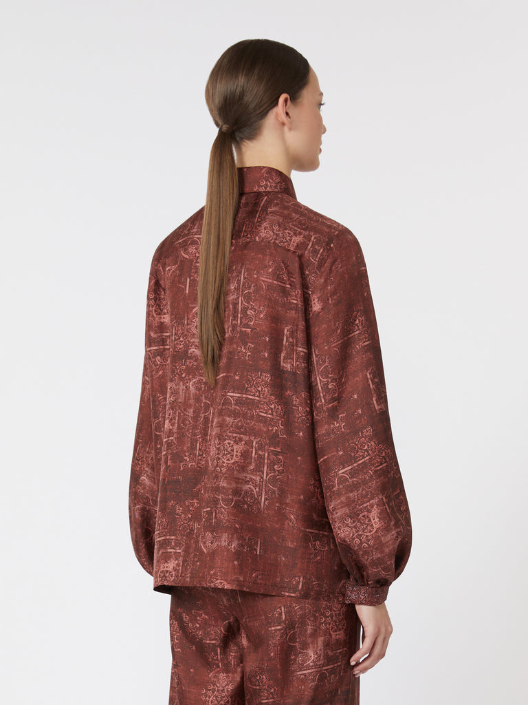 Relaxed-fit printed silk shirt