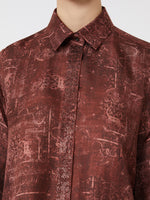Relaxed-fit printed silk shirt