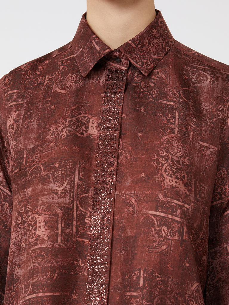 Relaxed-fit printed silk shirt
