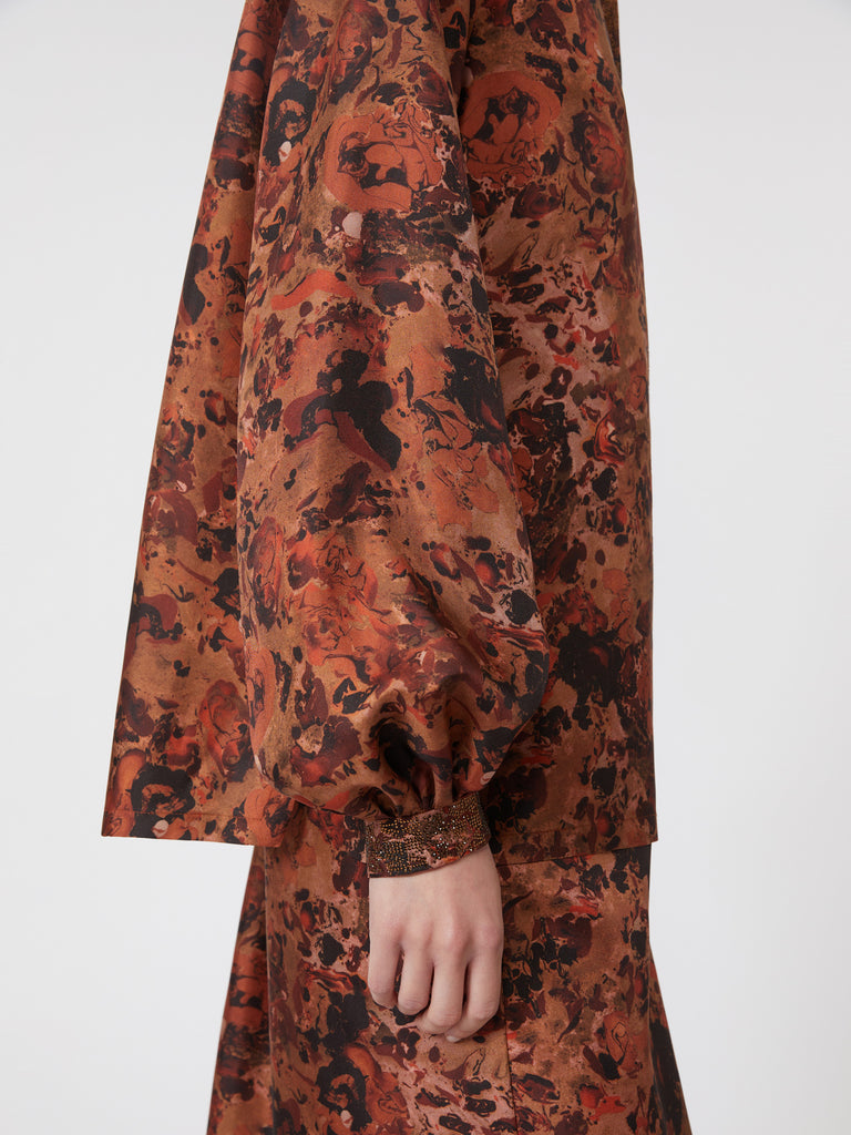 Relaxed-fit printed silk shirt