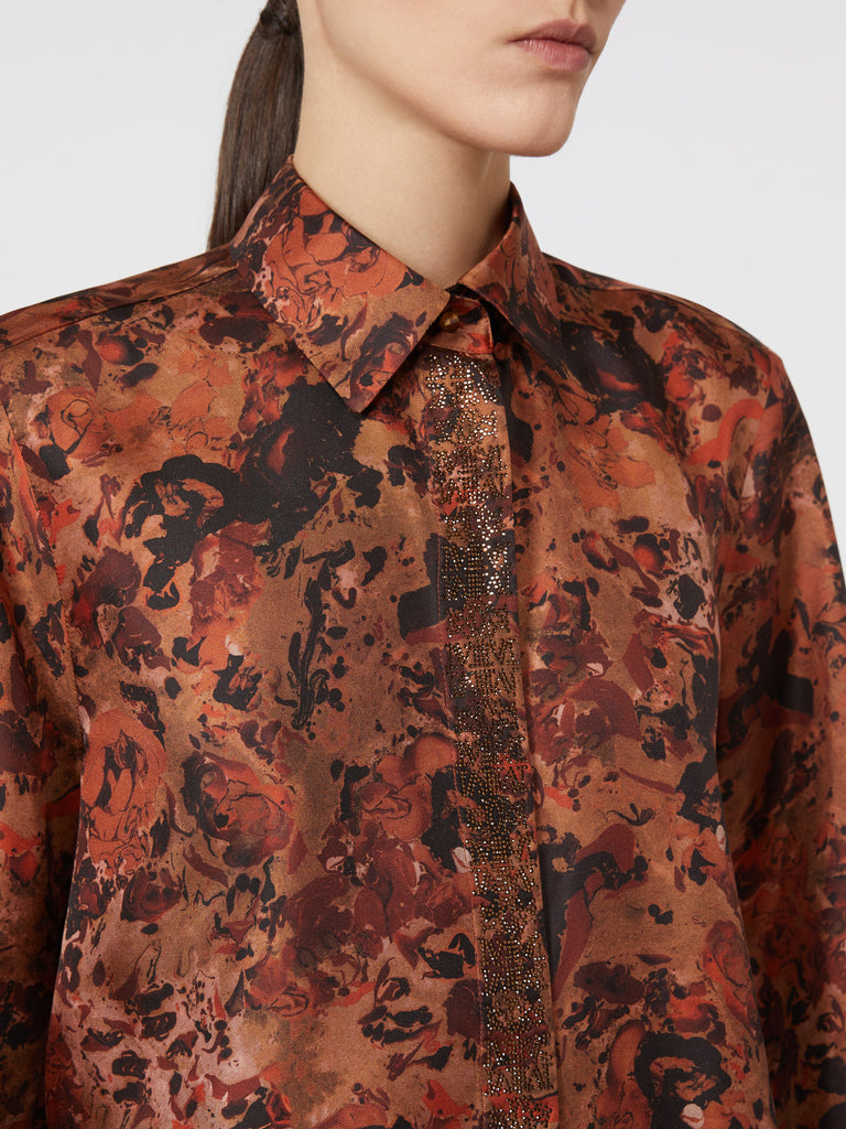 Relaxed-fit printed silk shirt
