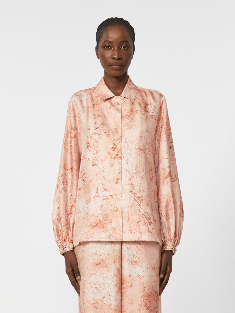 Printed silk shirt