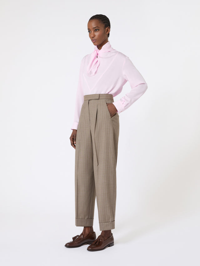 Silk Charmeuse Blouse for Women - Pink - Max Mara UAE
