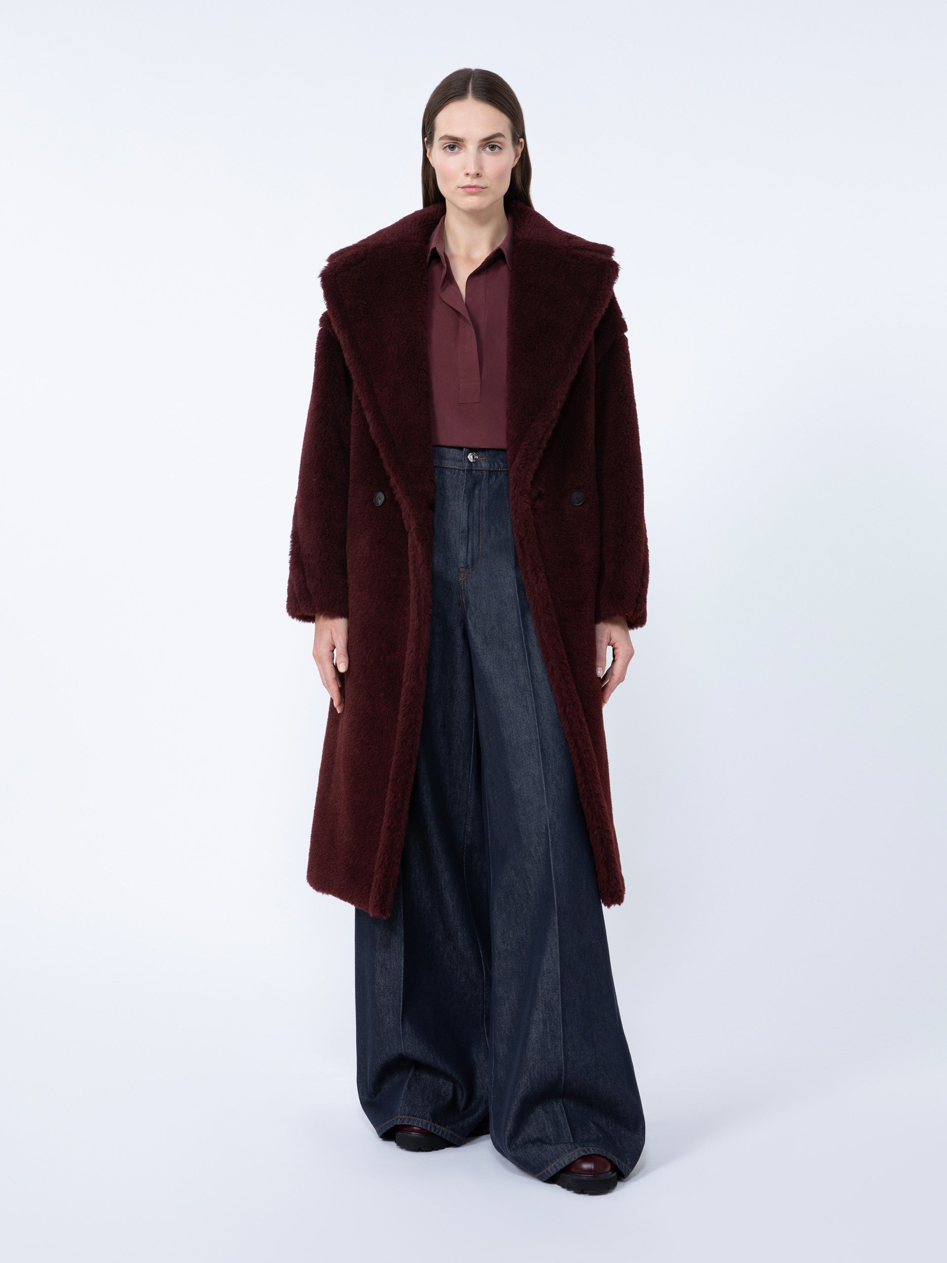 Silk Canvas Shirt for Women - Cherry - Max Mara UAE